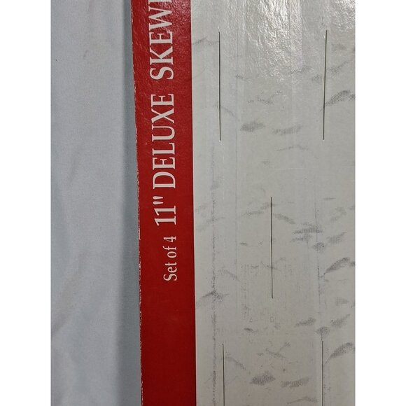 4 VTG MCM Brass Colored Stainless Steel Skewers 11in Pig Chicken Cow Sheep - Picture 5 of 6